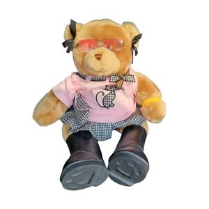 Build-a-Bear Plush Bear‎ Pink Cat Outfit Sunglasses Bows Shirt Purse Skirt Boots